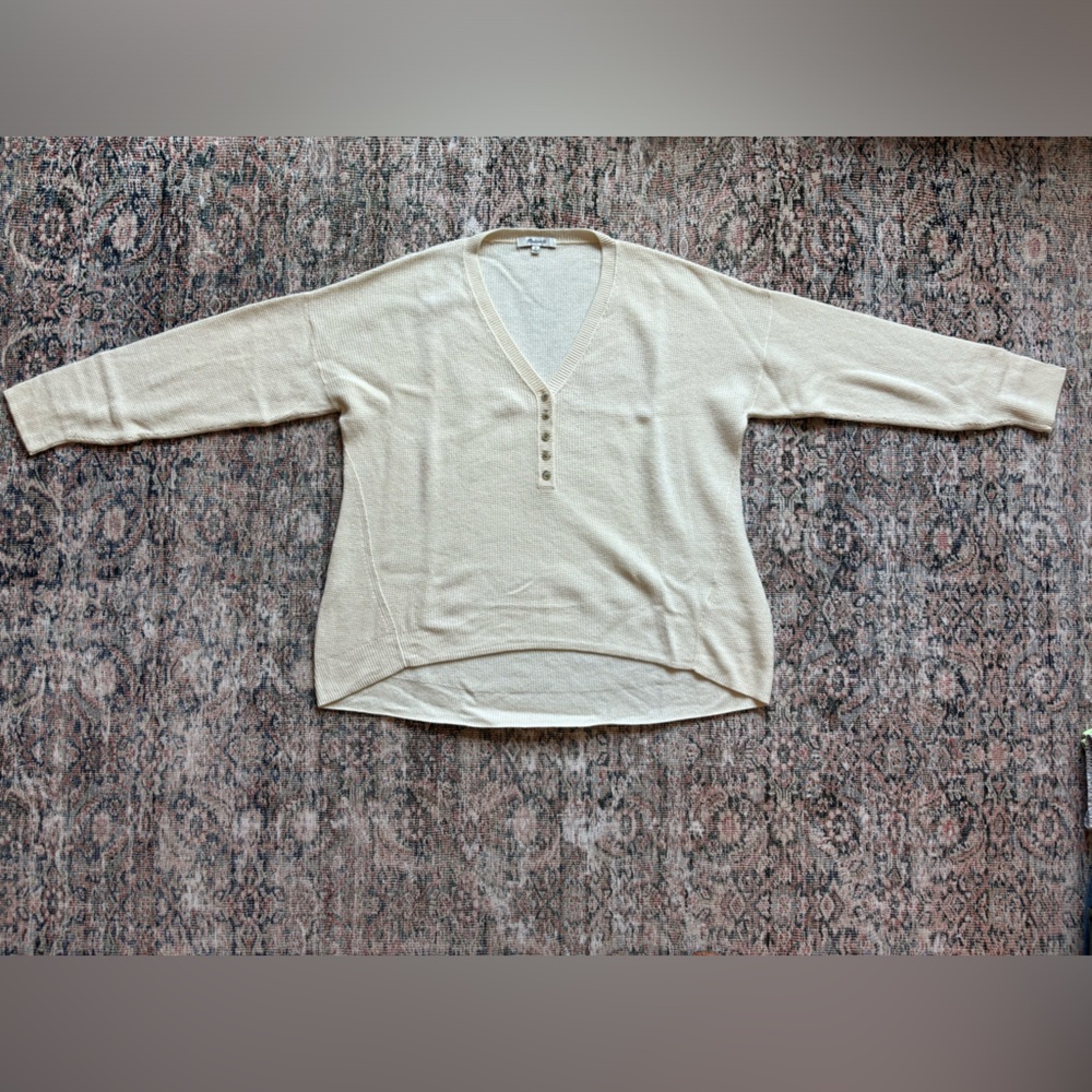 Madewell Oversized Sweater, Cream, Size Medium
